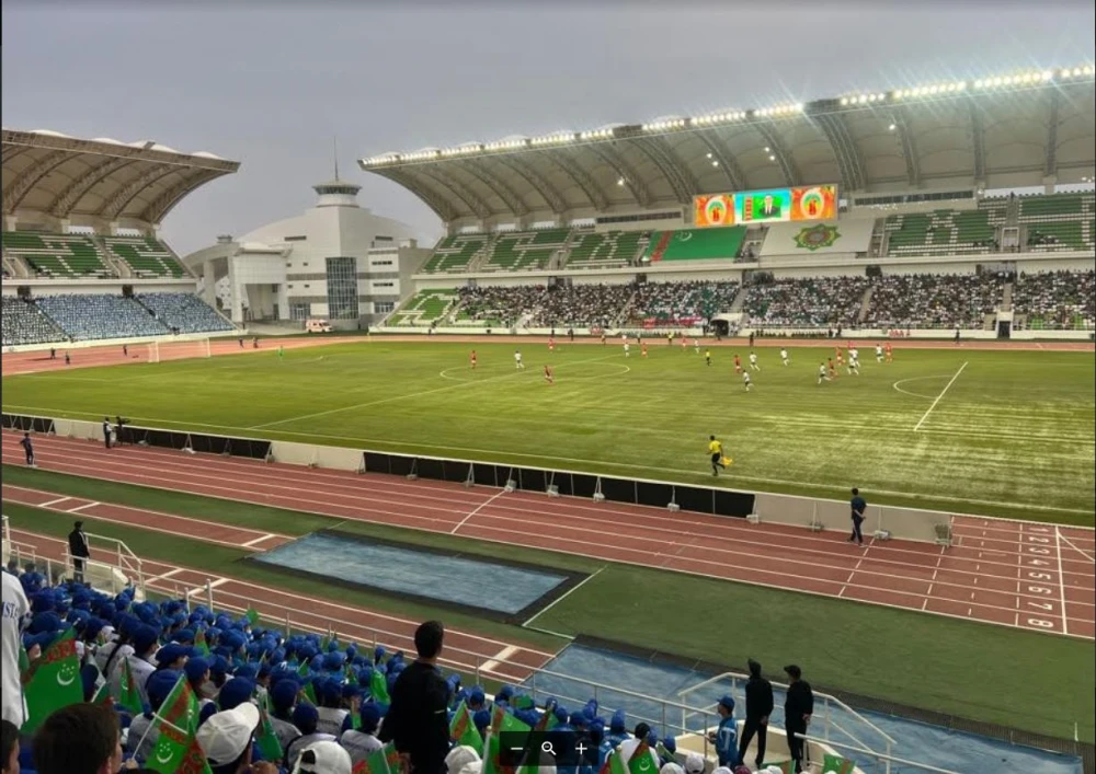 The national football team of Turkmenistan hosted the Hong Kong team