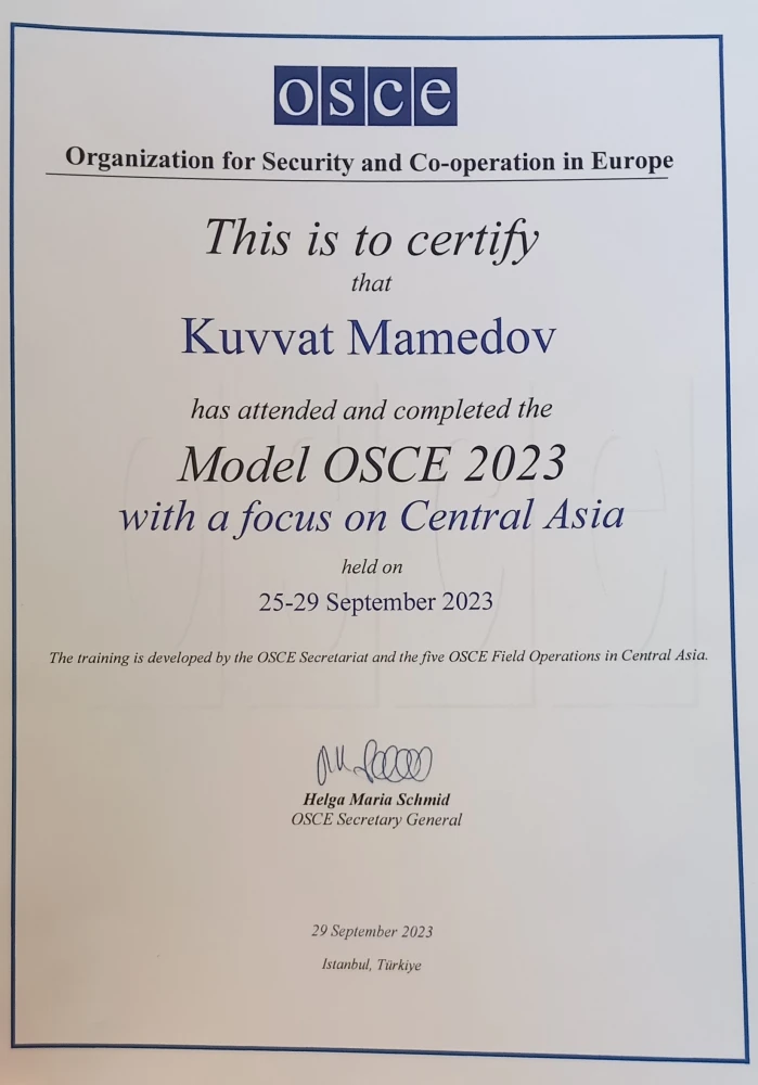 Model OSCE Central Asia in Istanbul