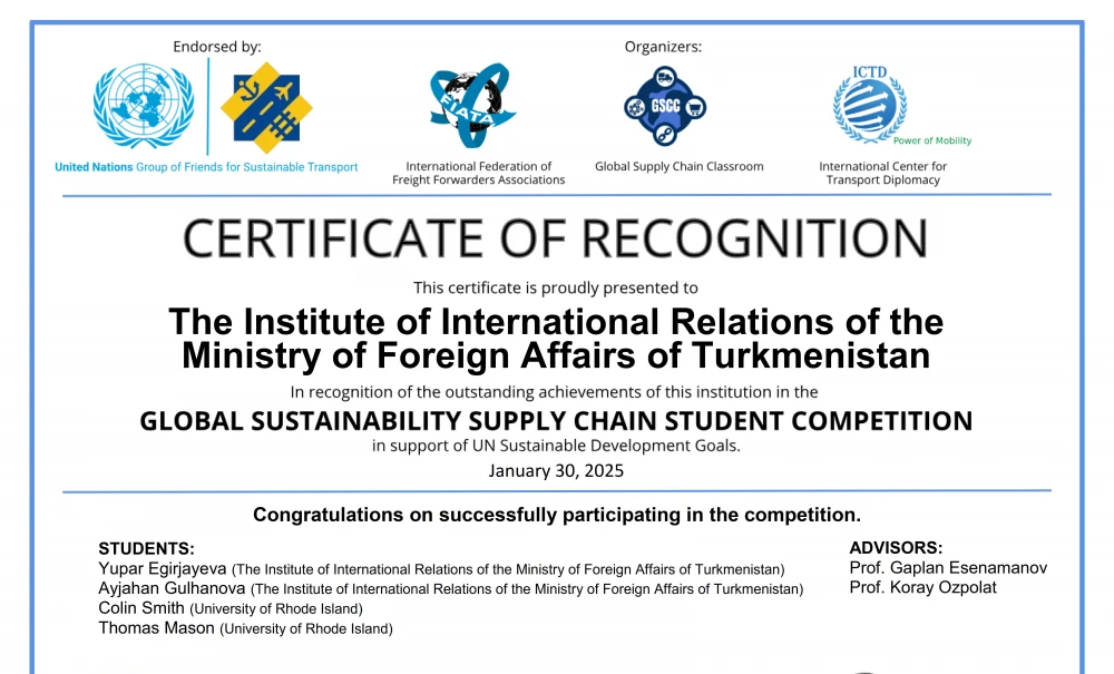 INTERNATIONAL PROJECT COMPETITION ON «GLOBAL SUSTAINABILITY SUPPLY CHAIN STUDENT COMPETITION»