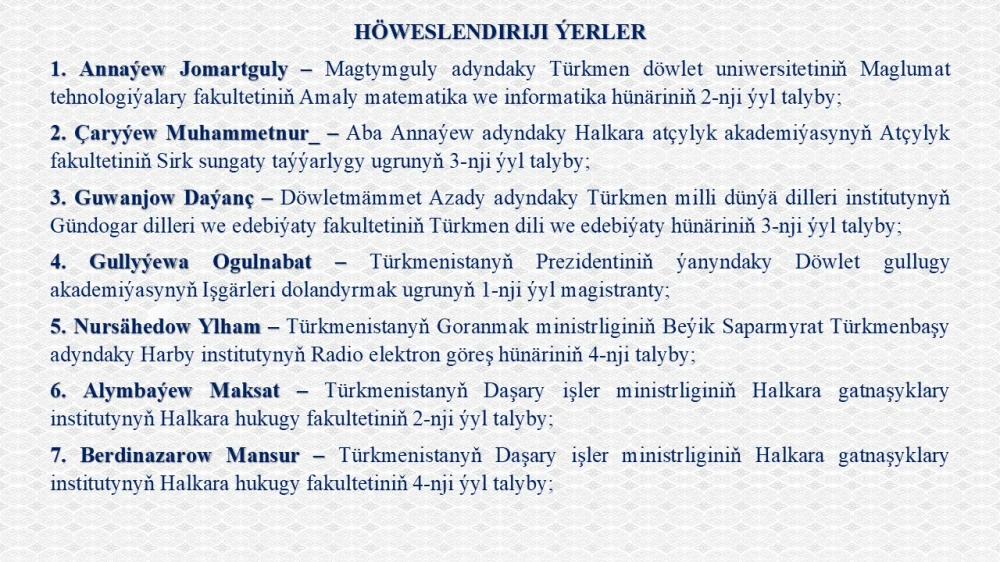 Esse ýazmak bäsleşiginiň netijeleri