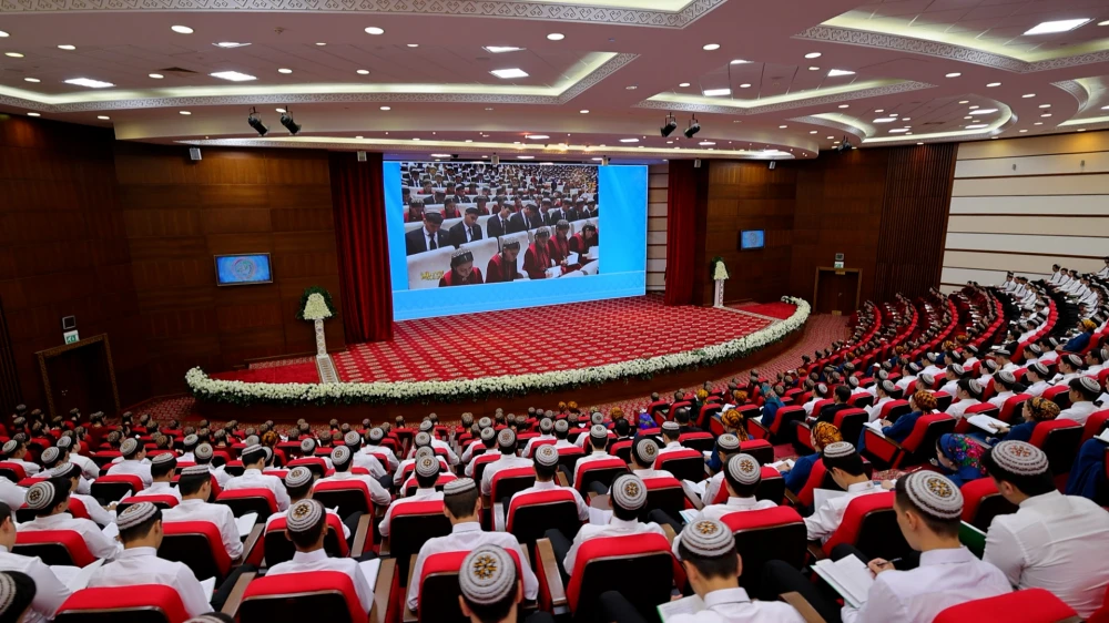 THE NATIONAL LEADER OF THE TURKMEN PEOPLE DELIVERED A  LECTURE TO STUDENT YOUTH IN ARKADAG CITY
